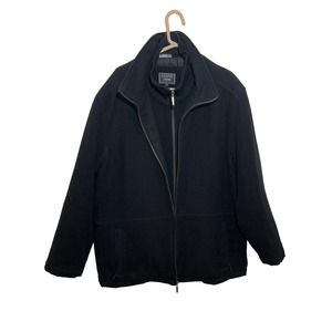 Men's Lazetti Couture Double Zip Wool Coat Black Size XL
